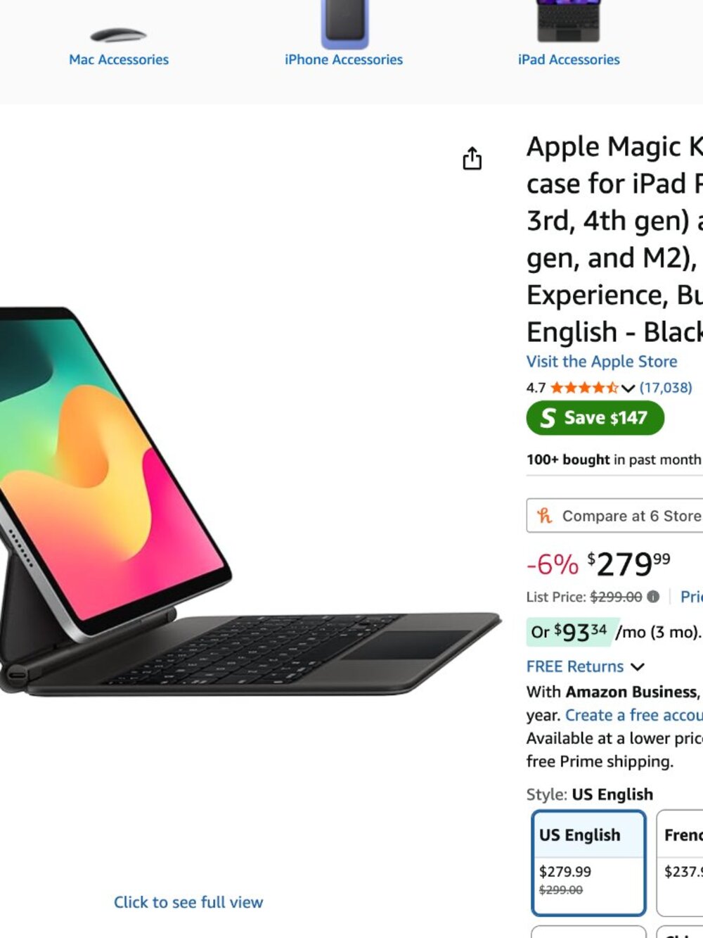 Apple Magic Keyboard for iPad (BLACK)